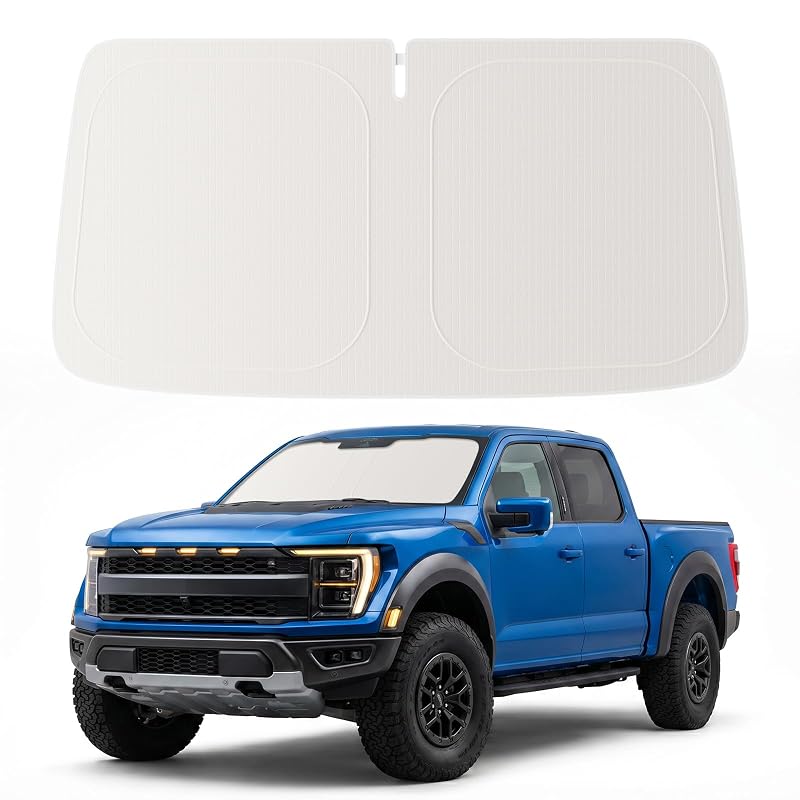 Protetor Solar para Para-brisa Ford F150 2015–2026 AUTOWOEL Verde e Bege