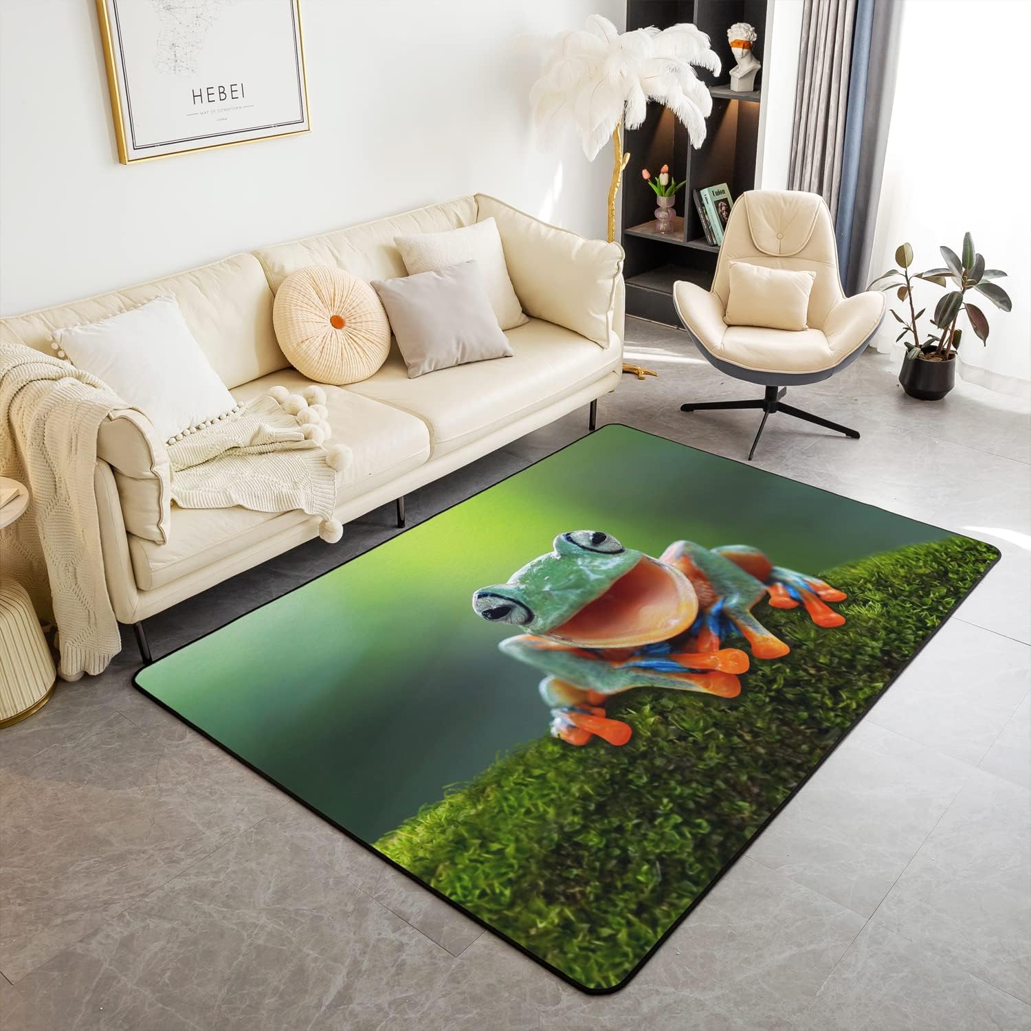 Tapis de salon grenouille antidérapant pour protéger les enfants au sol