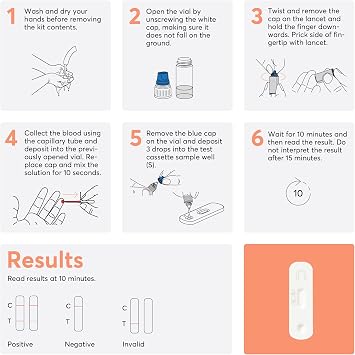 Coeliac Disease Test Kit - Gluten Sensitivity Detection - 99% Accurate Home Test for Gluten Allergy - Blood Sample Testing - CE Certified - 1pc Celiac Test Kit