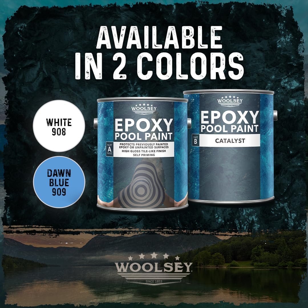 WOOLSEY Epoxy Pool Paint – high-gloss coating for plaster, fiberglass and concrete swimming pools - White