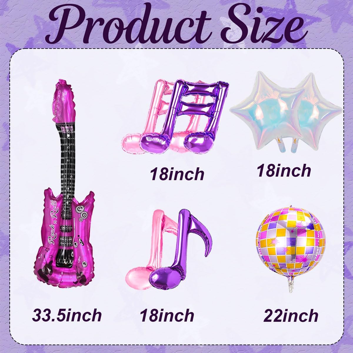 10Pcs Music Balloons Birthday Party Decorations - 33 Inch Guitar Balloons for Music Themed Party Decorations - Disco Balloon Music Note Balloon for Kpop Themed Birthday Decor Supplies image 2