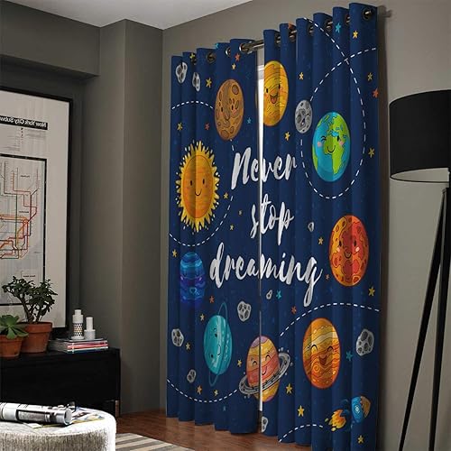 Miniatura 2 de FortuneHouse Cortinas opacas térmicas, con ojales de metal sólidos, diseño de dibujos animados, para dormitorio, sala de estar, 40 x 63 pulgadas, 2