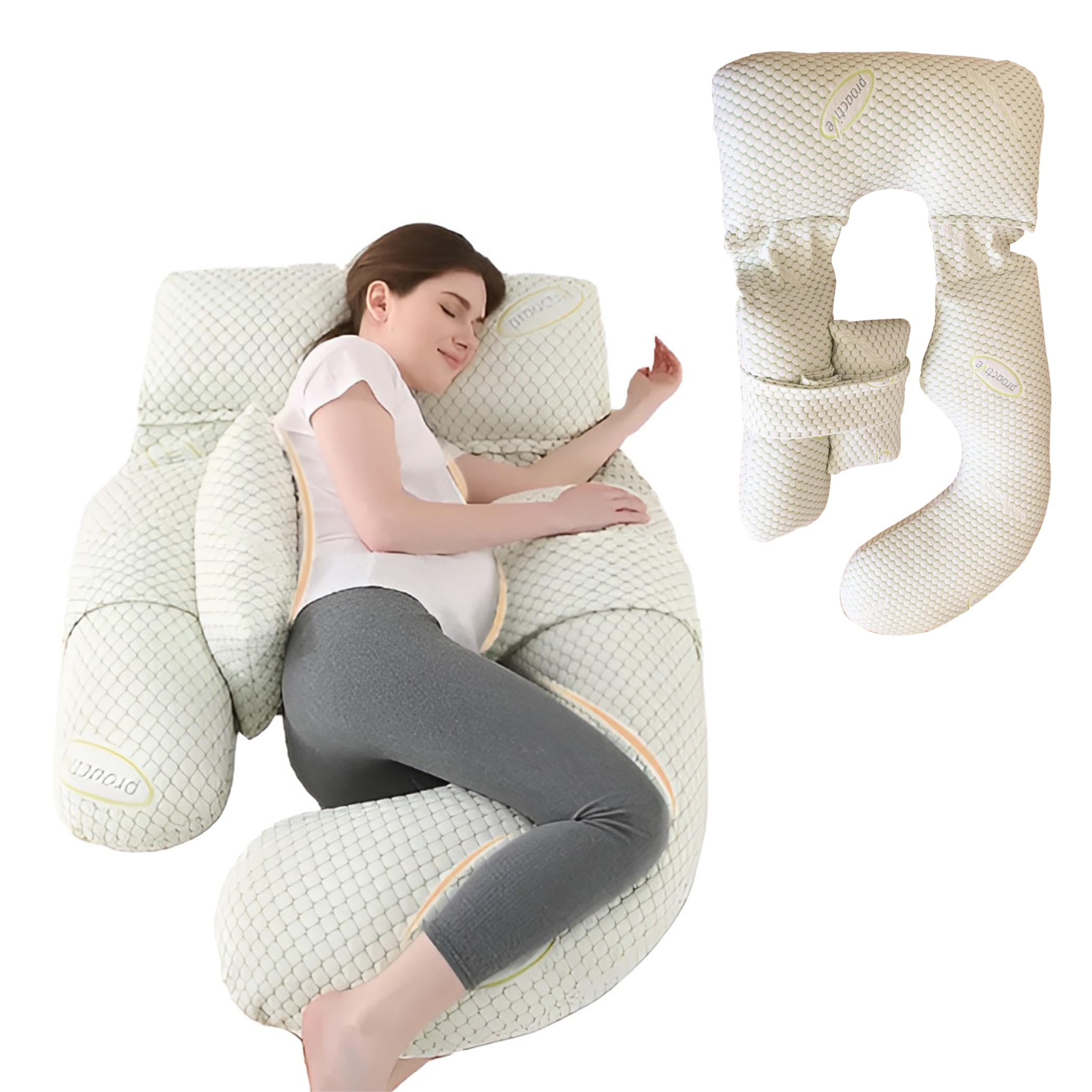 Almohada Embarazada Multifuncional – Cojín Maternidad y Lactancia, Soporte 360° Vientre Espalda Piernas, Alivia Dolor Embarazo, Descanso, Funda Lavable, Regalo Mamá, Sueño Reparador