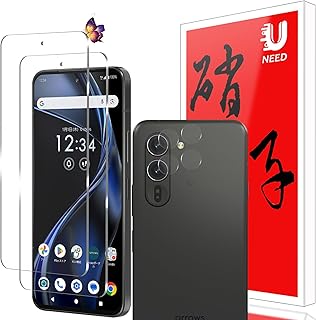 Arrows Alpha 保護フィルム（2枚）+カメラフィルム（2枚) Arrows Alpha フィルム ワンタッチ貼付け/気泡ゼロ Arrows Alpha F-51F 用のガラスフィルム ケースと干渉せず/硬度9H/飛散防止/指紋防止