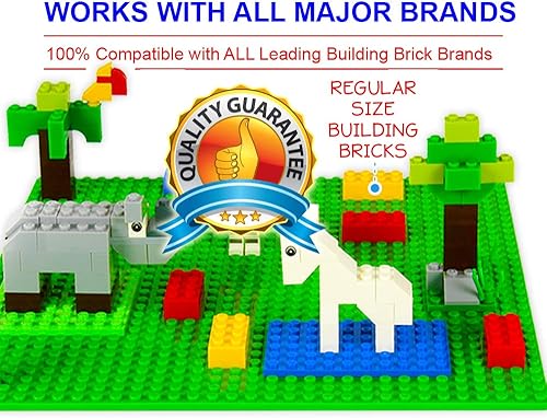 Miniatura 5 de Brickyard Building Blocks Lego - Placa base compatible  Paquete de 8 placas base grandes de 10 x 10 pulgadas para ladrillos de juguete, actividades