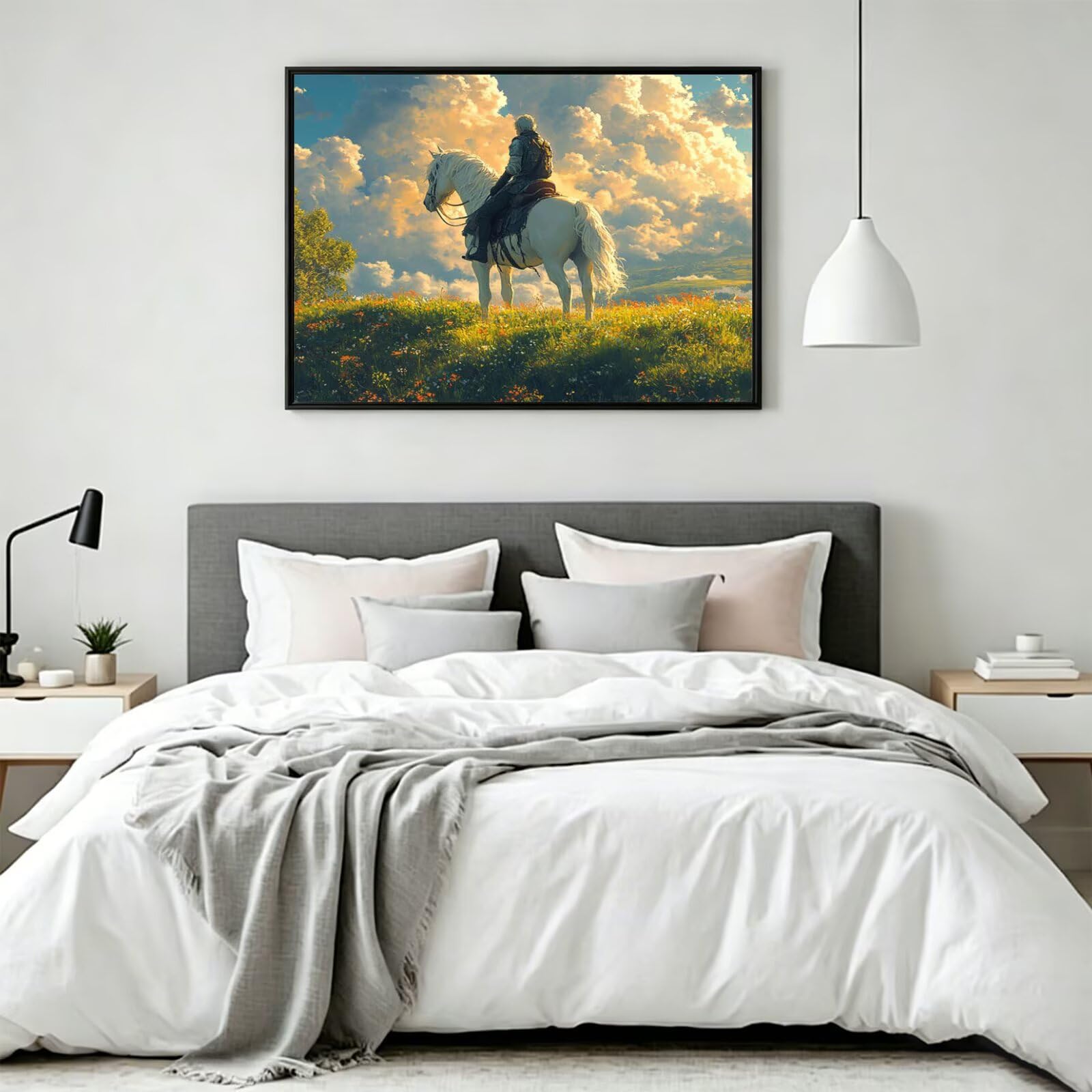 Malen nach Zahlen Erwachsene Pferd Paint by Numbers for Adult, DIY Wiesen Handgemalt Ölgemälde, Canvas for Painting 100x150cm Ohne Rahmen, Painting by Numbers Kit, Deko Wohnzimmer und Geschenke, q-490