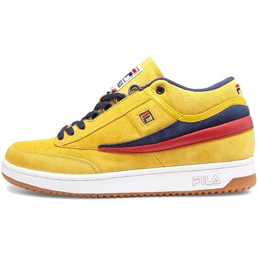 Fila Men's T-1 Mid Sneakers, Yellow, 8 M