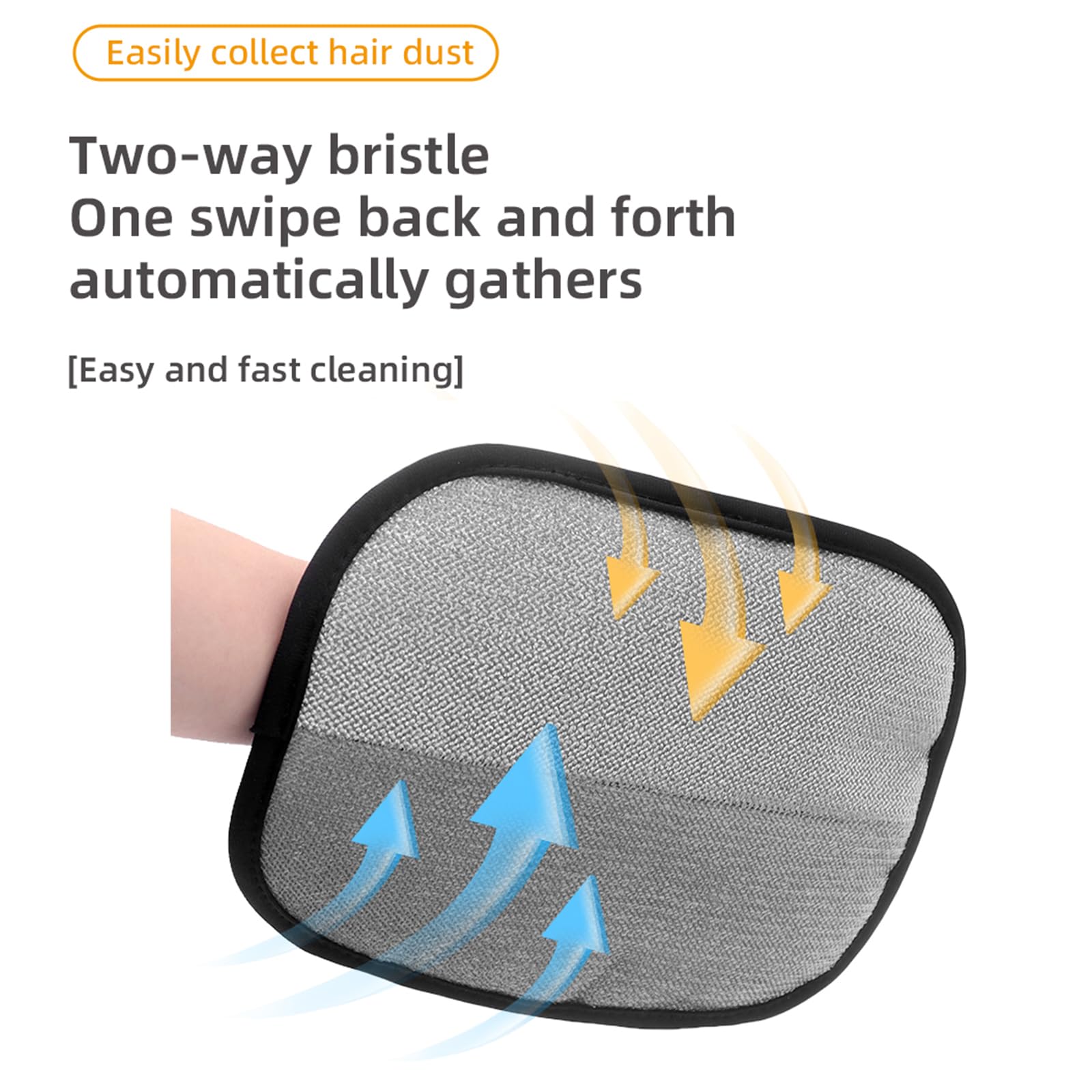 Gant Anti Poils Animaux, Double Face Réutilisable Gant Statique Attrape-Poils, Brosse Poils Animaux pour Chiens & Chats, Gant Poil Chat pour Meubles, Vêtements, Tapis & Voiture 1 Pièces