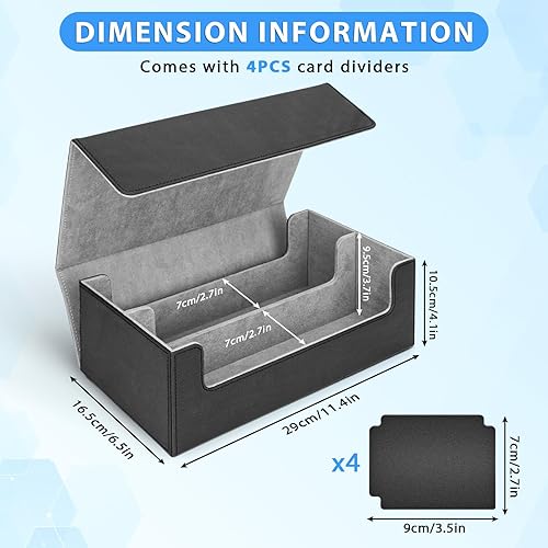Miniatura 5 de AOBOPLE Caja de almacenamiento de más de 1200 tarjetas de intercambio, funda para tarjetas intercambiables con 4 separadores de tarjetas, funda de