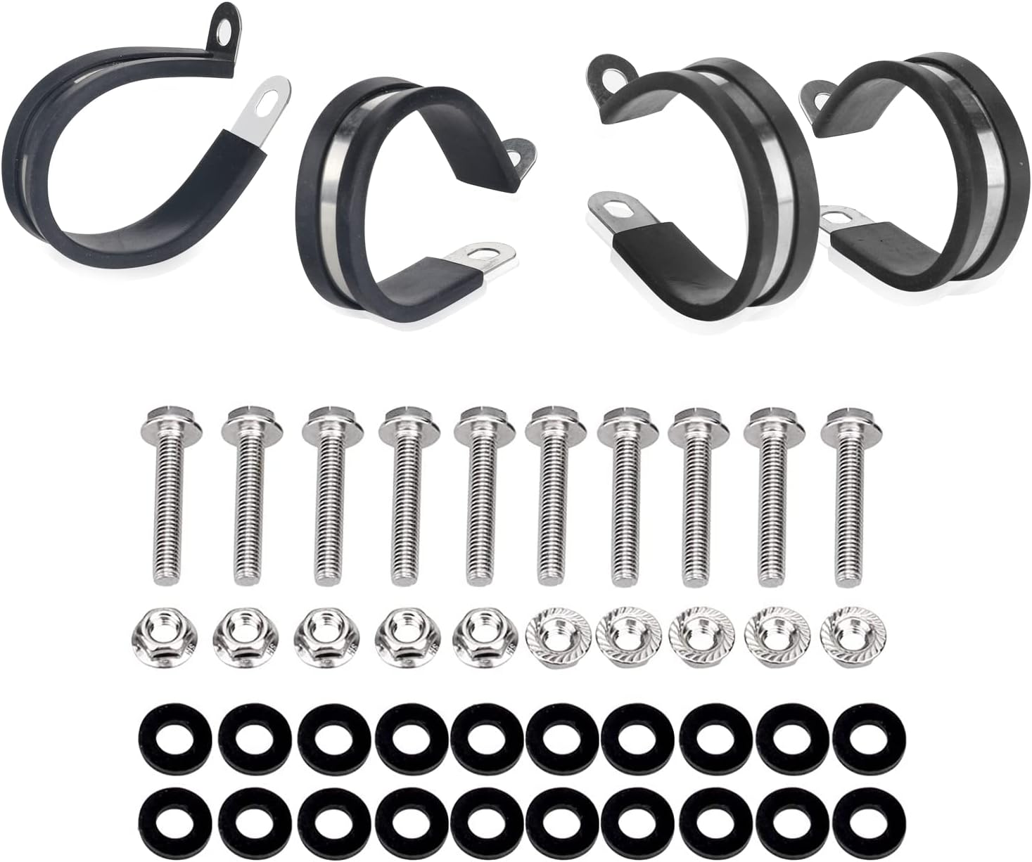 Stainless Steel Clamps Mount for Polaris Roof Connector Hose Clamps, Clamps Compatible with Polaris 2 Seats 900 1000 S Series, Tube Holder for Pipe or Wire Cord Installation& Wiring Fixing, 44 pcs