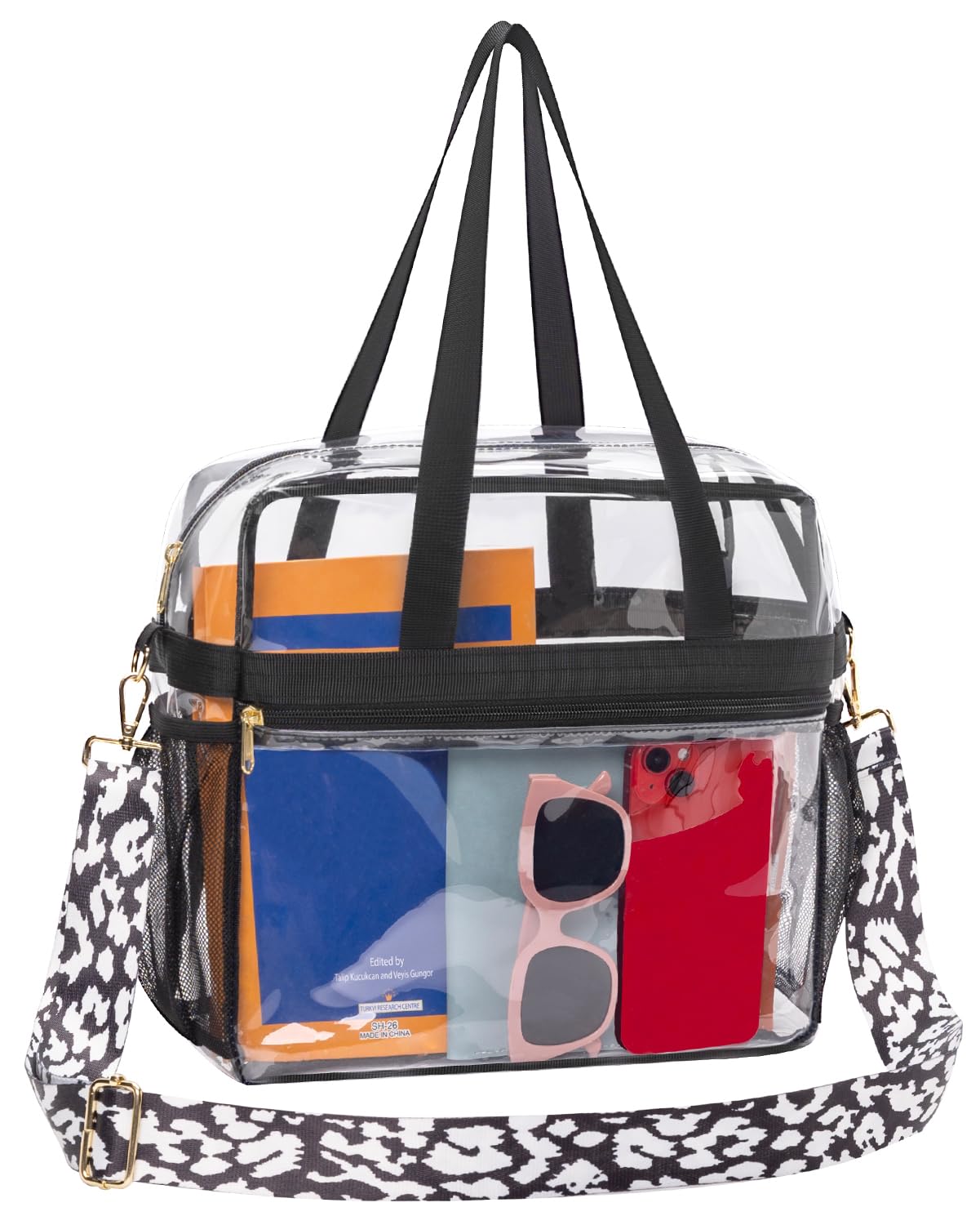 Paxiland Clear Bag for Stadium Events 12x6x12, Clear Tote Bag with Reinforced Strap, Transparent Bag for Sports Concert