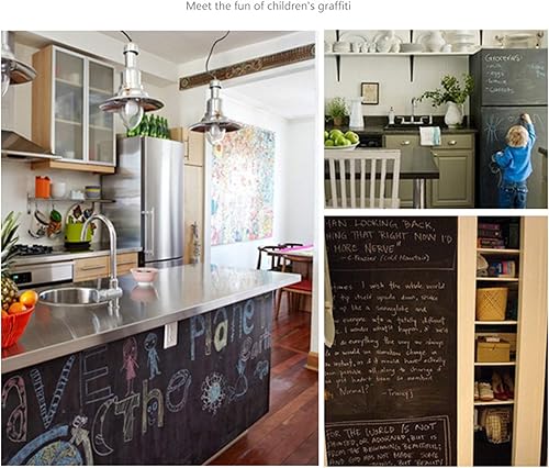 Miniatura 4 de Papel de contacto para pizarra, calcomanías de pared de papel de tiza autoadhesivas, borrables, cortables, removibles, para escuela, oficina, hogar,