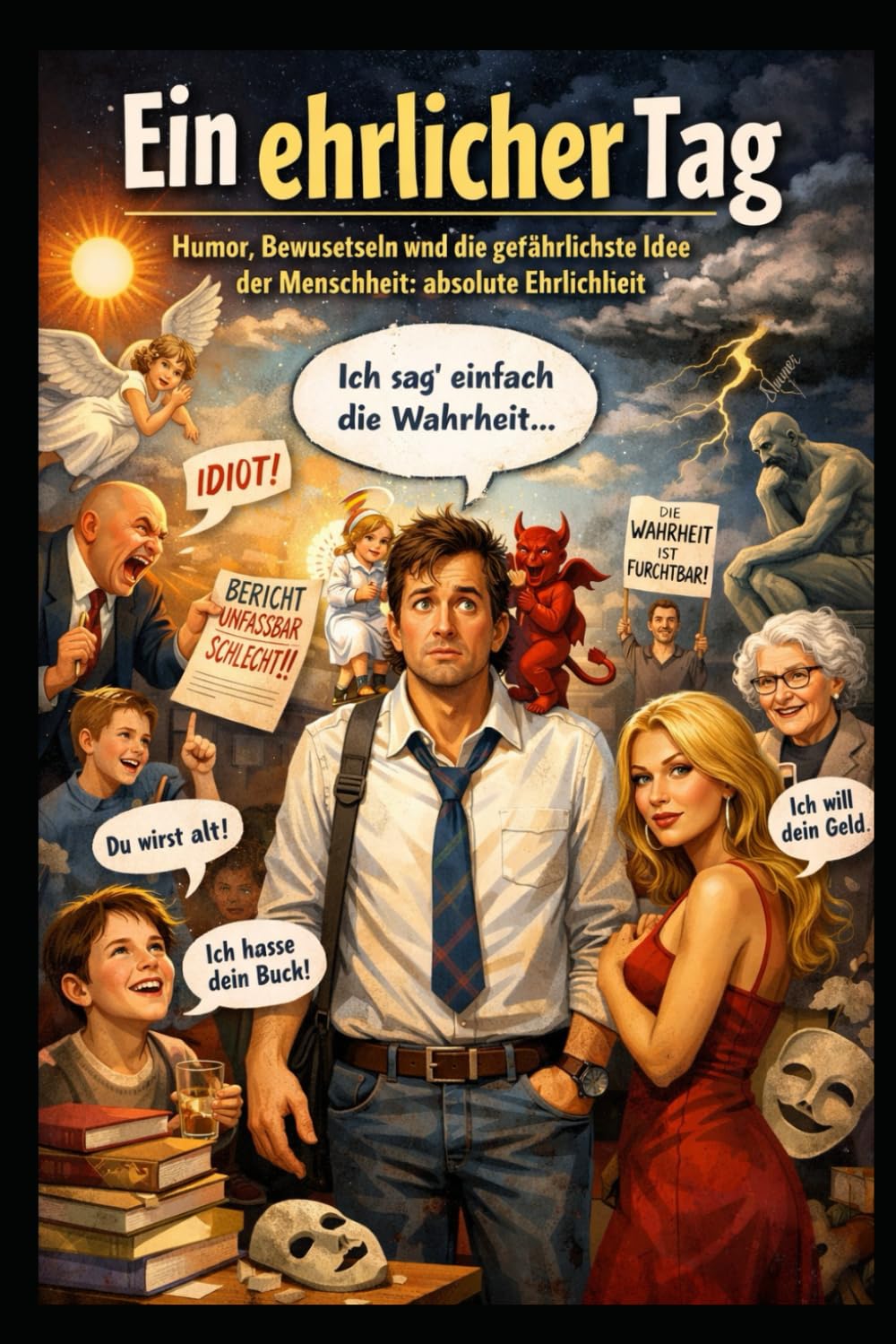 Ein ehrlicher Tag: Eine satirische Studie über Ehrlichkeit, Selbsttäuschung und das tägliche Theater des Lebens