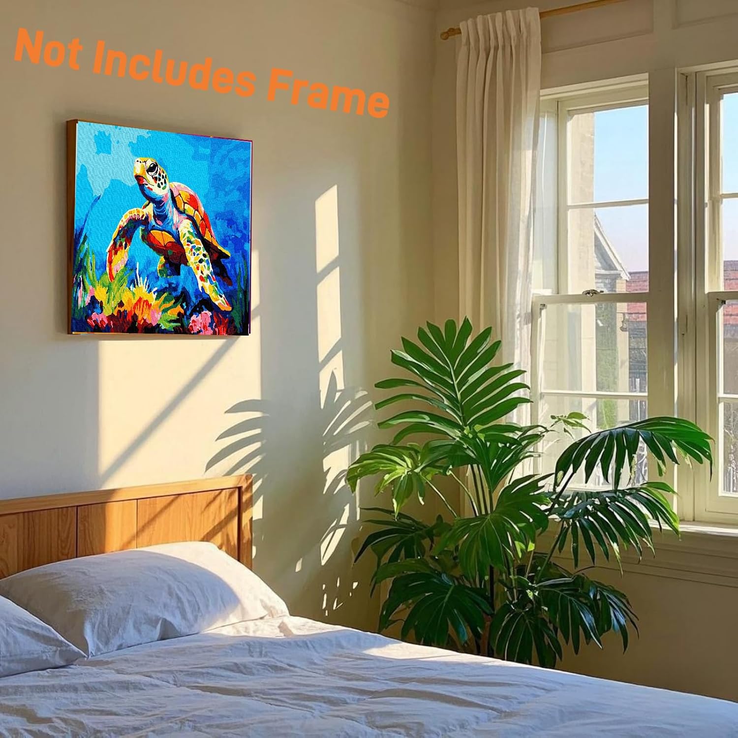 Komking Paint by Numbers Kit for Adults Kids, Paint by Number Kids Adult on Canvas Number Painting by Numbers Arts and Crafts Kits for Adults, Wandering Turtle 16x20inch Without Frame image 2