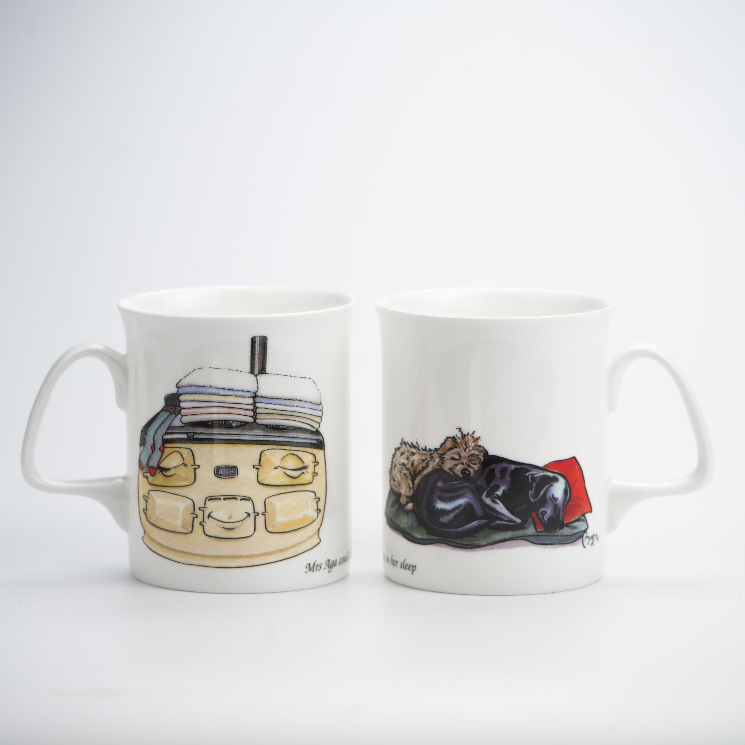 Country Kitchen Bone China Mug. Mrs A Could do the Ironing in her Sleep by Bryn Parry