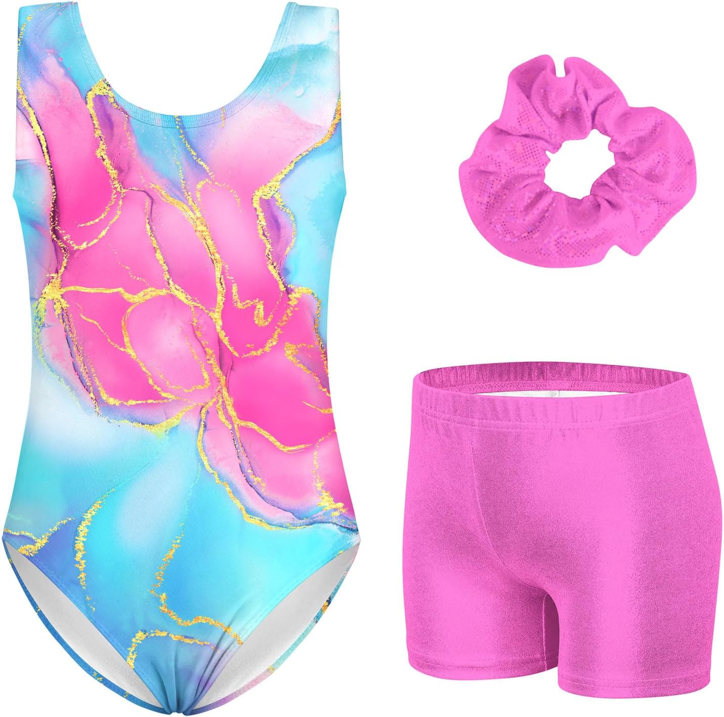 TUONROADGymnastics Leotards for Girls Sparkly Ballet Dance Unitards Biketards Tumbling Shorts Activewear for Kids
