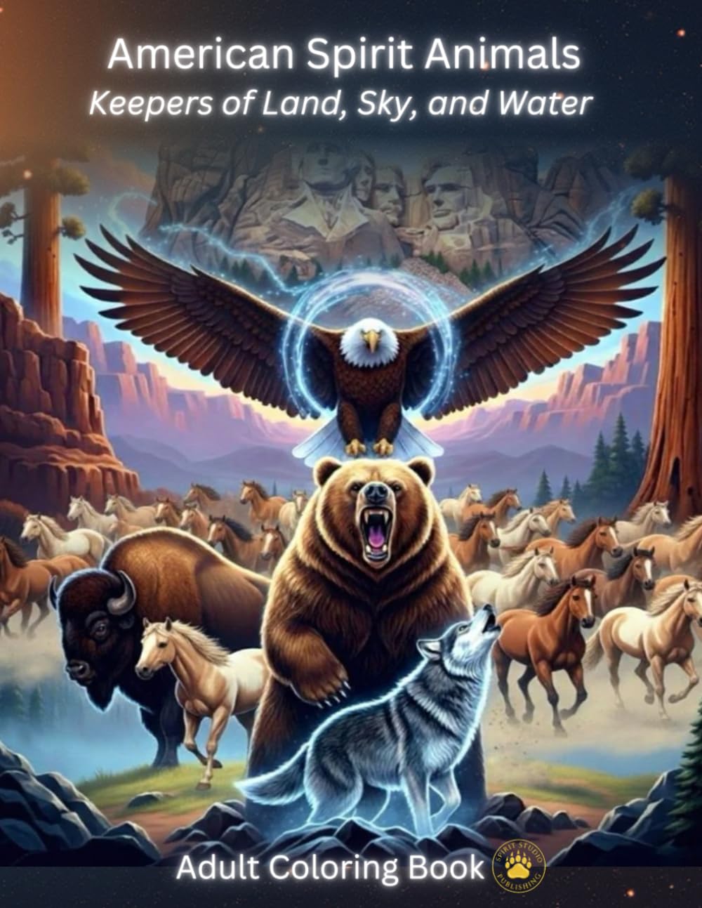 American Spirit Animals: Keepers of Land, Sky, and Water (Adult Spirit Animals Coloring Book Series)