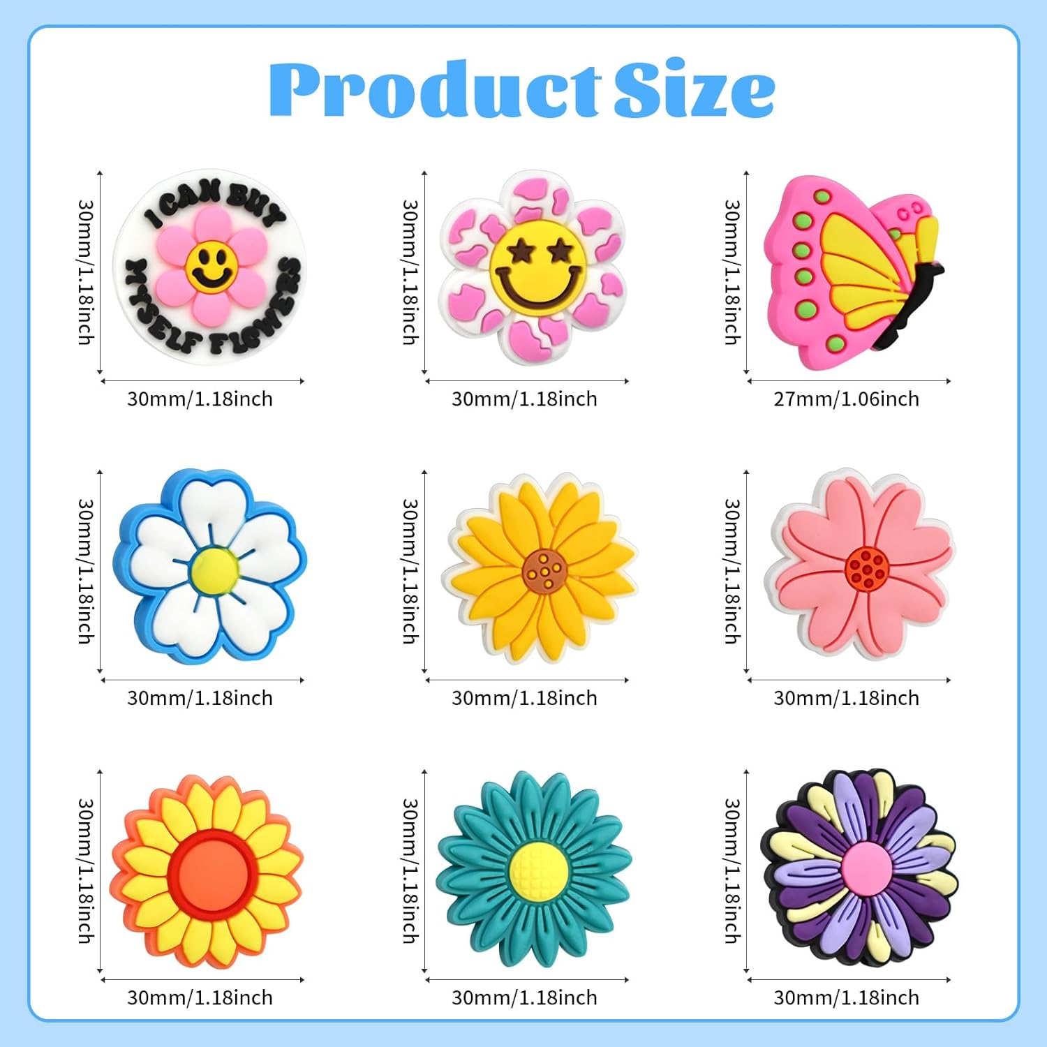 XHAOYEAHX 100PCS Flower Focal Beads for pens,Bulk Silicone Focal Beads for Beadable Pen Keychain Bracelet Lanyard Making