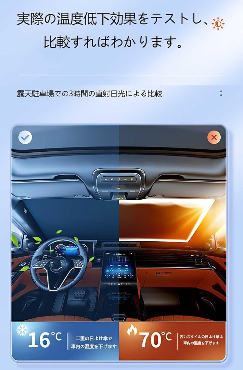 車 サンシェードに適用 三菱 トライトン 2024年2月～現行 車用サンシェード 車日除けフロント ルームミラー位置開け型10本骨