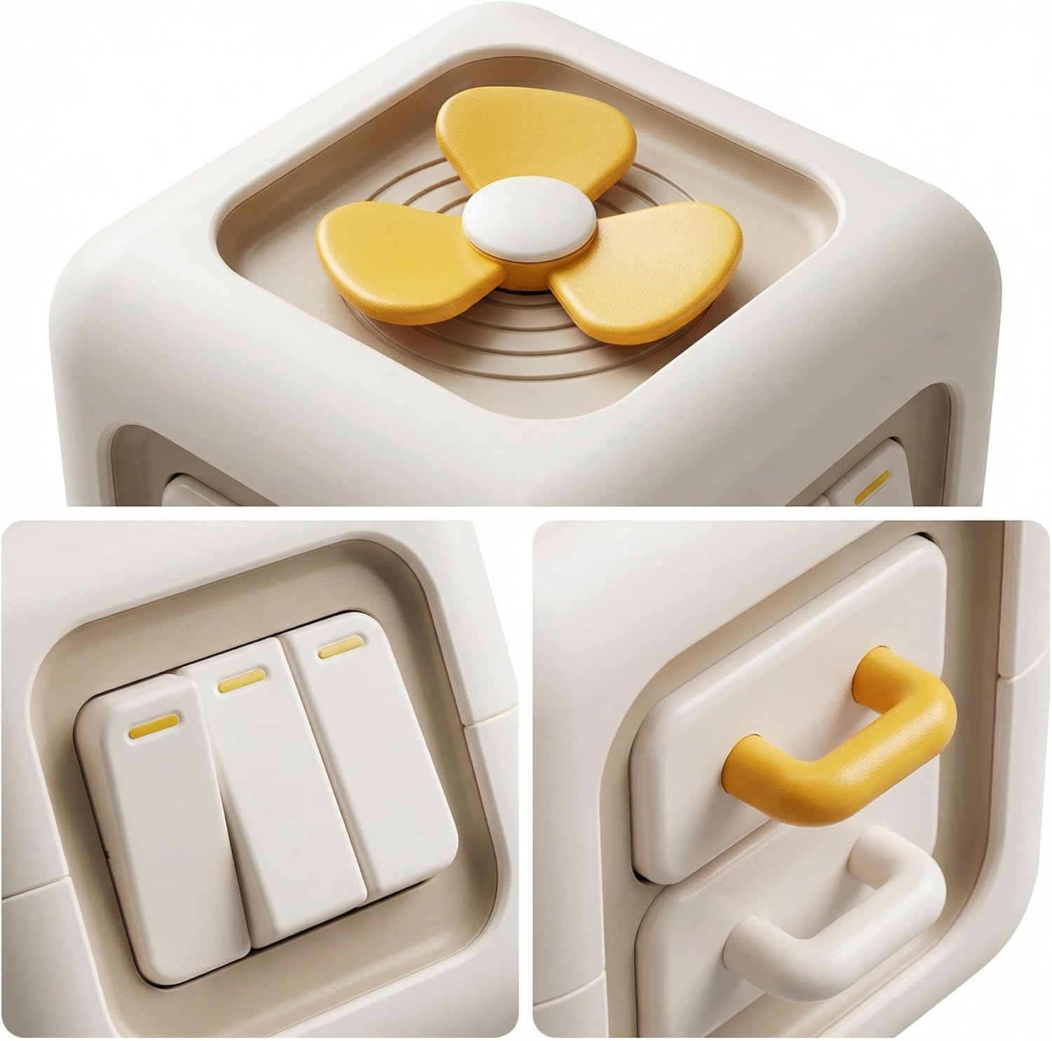 Activity Panel for Seniors with Spinning Fan, Push-Button Switches, and Pull-Out 111le, Wooden Fidget Board for Fine Motor Skills, Thoughtful Gift for Mom and Dad