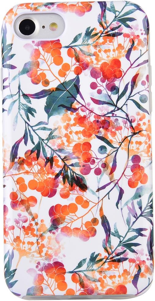Dimaka iPhone se, iPhone 7 Case, iPhone 8 Case for Girls, Cute Floral Leef Flower Pattern Protective Case, 2 Layer Hybrid Drop Proof Cover [Retro Design] for iPhone se,iPhone 7 and 8 (112)