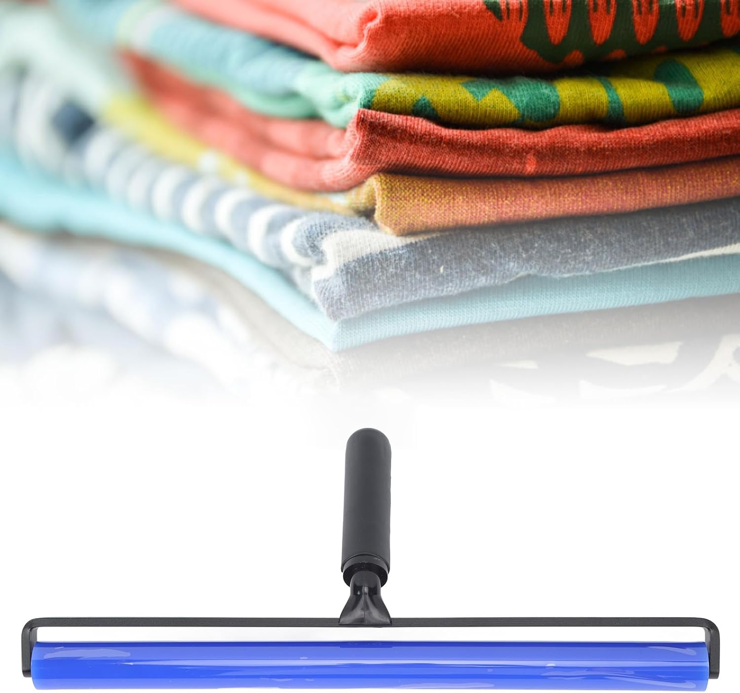 High Adhesion Blue Silicone Dust Cylinder Manual Dust Removal Roll Anti Static Cleaner Tool with Black Plastic Handle (16inch)