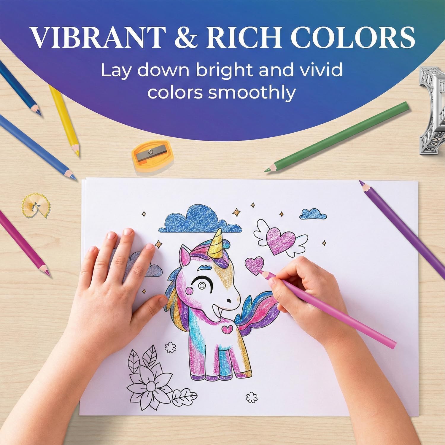 Rosmonde Colored Pencils 100 Pack Bulk | 1200 Pencils, Pre Sharpened Color Pencils Set, 12 Bright Colors, Easy Use, Easy Grip, Bulk Art Supplies for Classrooms, Drawing, Coloring, and School Projects