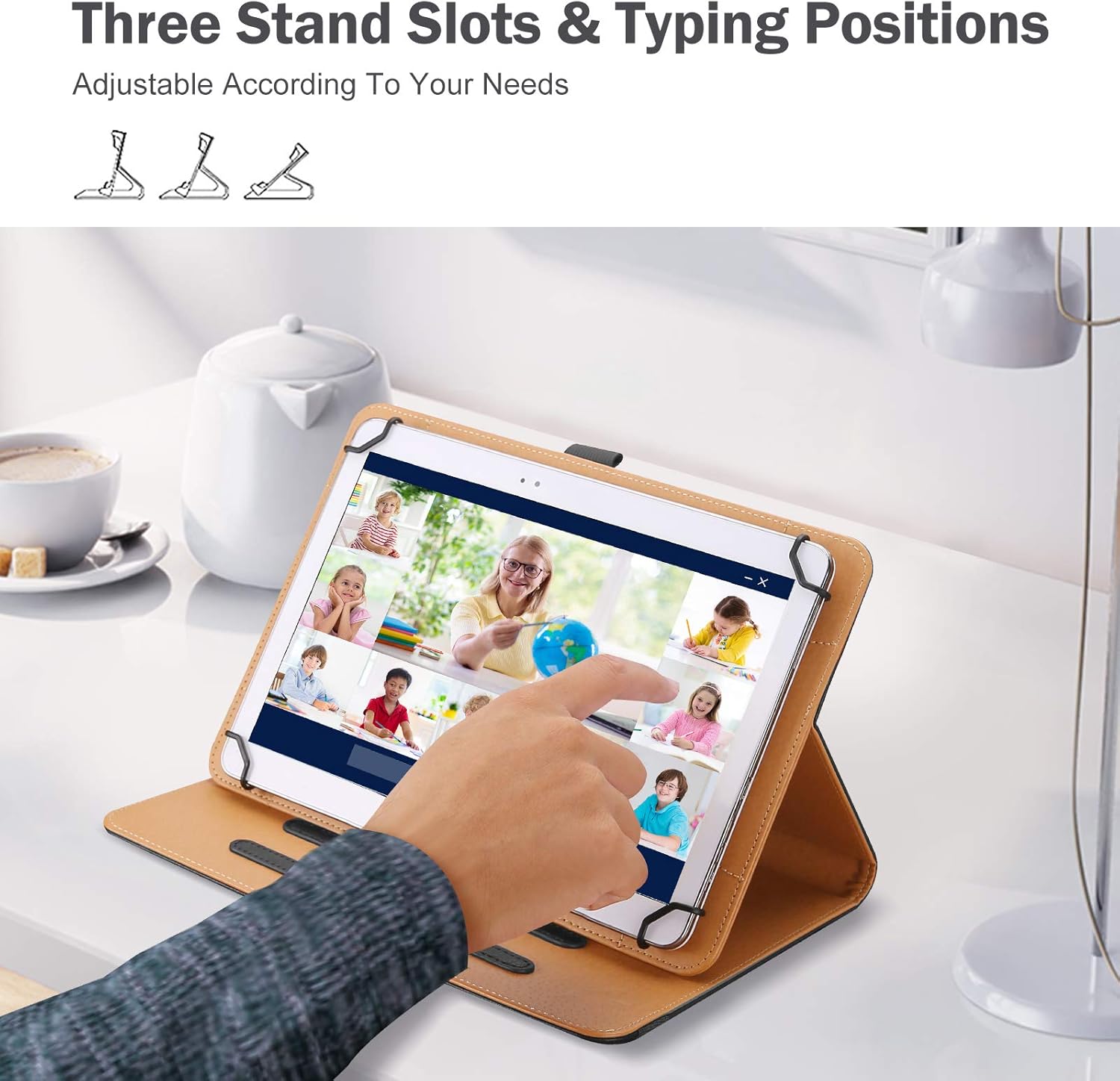 ProCase 9-10.9 inch Universal Tablet Case, PU Leather Stand Folio Universal Protective Cover for 9"-10.9" Tablet, with Elastic Adjustable Band and Pencil Holder –Black : Electronics