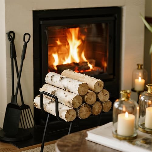 Miniatura 7 de Paquete de 12 Troncos de Abedul Blanco para Chimenea - Ramas de Abedul Decorativas Naturales para Repisa de Chimenea, Chimenea Falsa, Decoración de