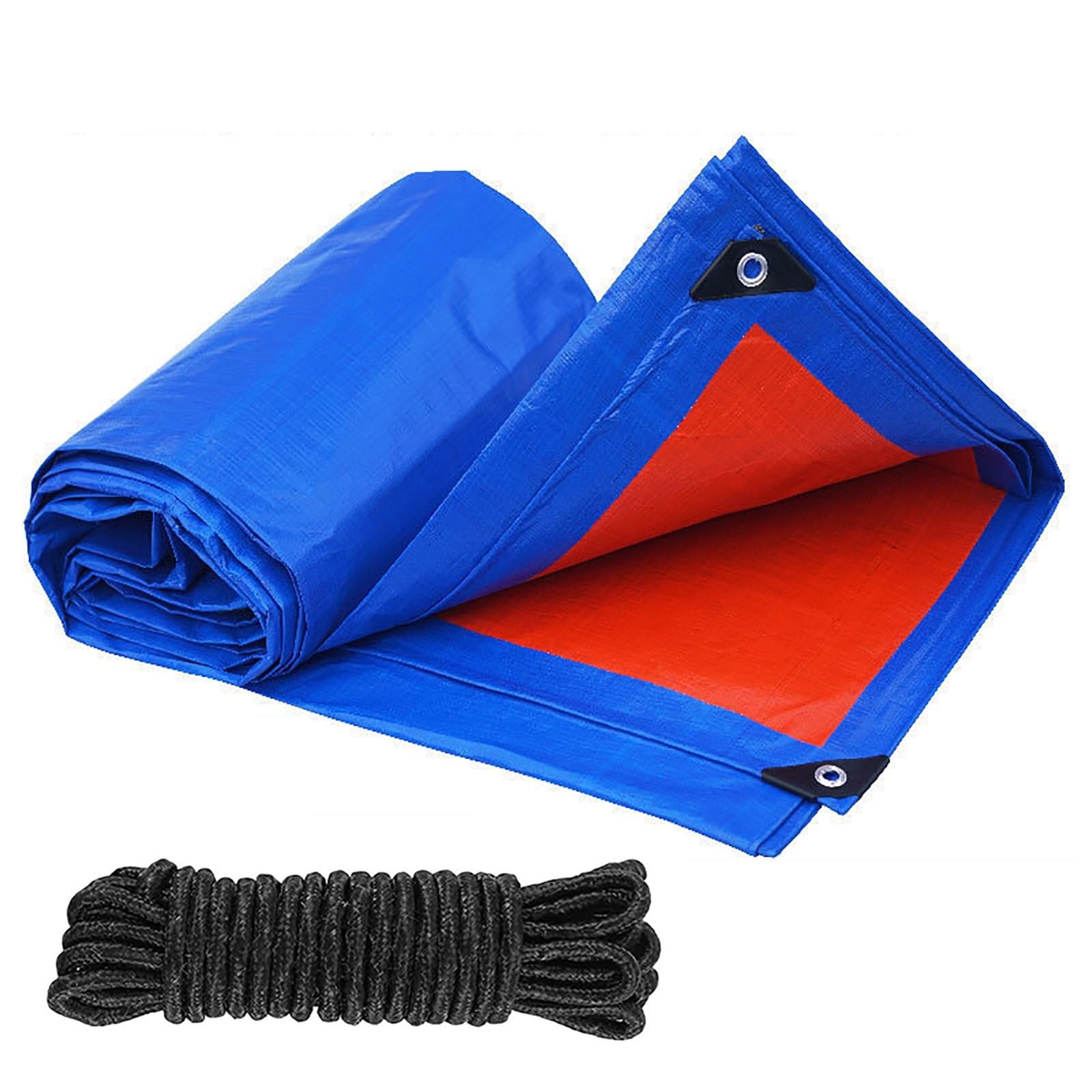 GLDYTVF Heavy Duty Waterproof Tarpaulin Tarp with Eyelets - Outdoor Furniture Roof & Plant Protection Cover Blue 4.0m x 6.0m -Rain & UV Resistant Tarp for All Weather Use