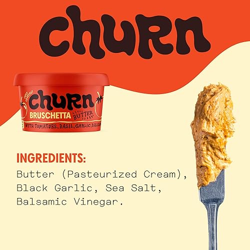 Miniatura 41 de Churn Mantequilla de ajo y chalota, mantequilla saborizada mezclada con mantequilla orgánica alimentada con hierba (5.5 onzas, paquete de 2) – Sin