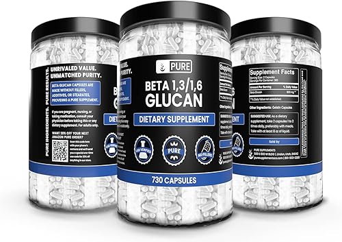 Miniatura 4 de Ingredientes originales puros beta glucano 1,31,6, (730 unidades) sin magnesio o rellenos de arroz, siempre puro, verificado por laboratorio