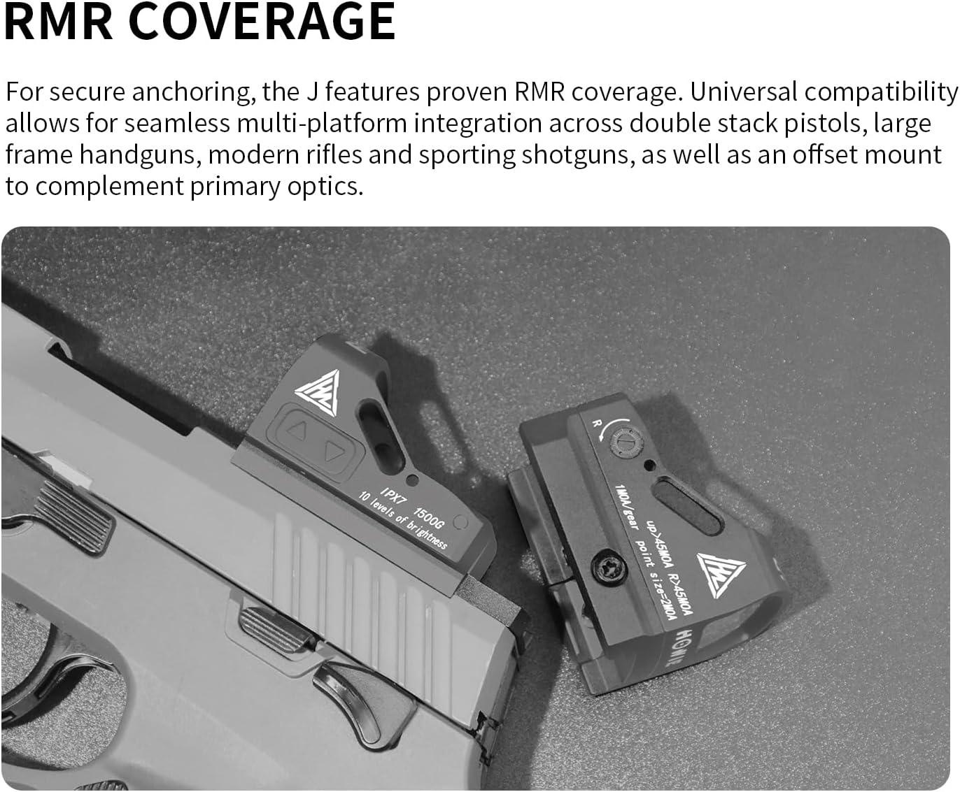 Motion Awake 2MOA Red Dot Scope for RMR,Open Reflex Red Dot Sight,Compact Optics with Picatinny Rail