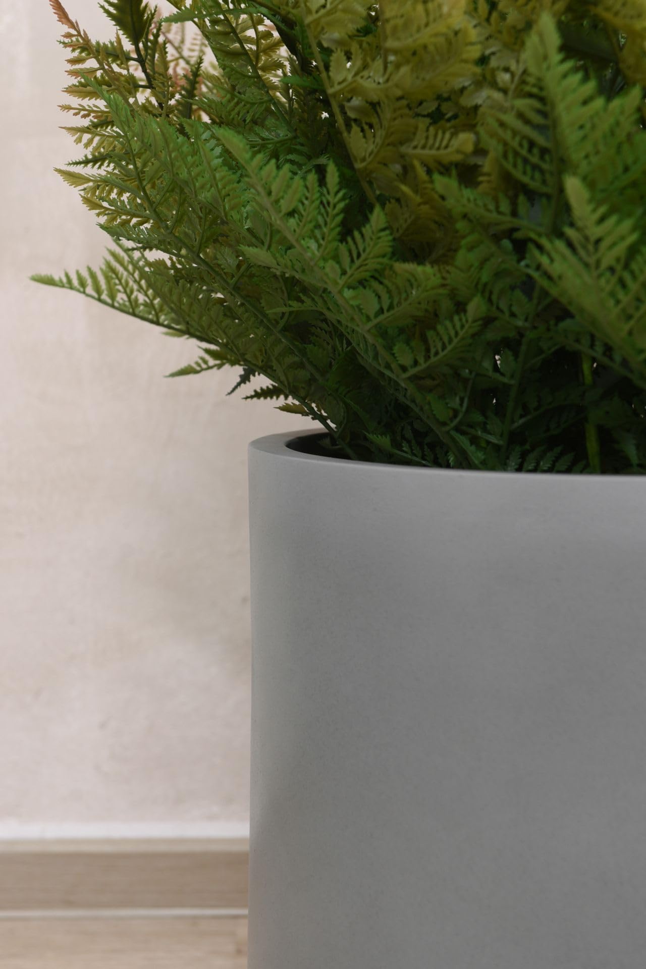VIVANNO Blumentopf Pflanztopf Fiberglas Chico Beton-Design Grau (40x40 cm)