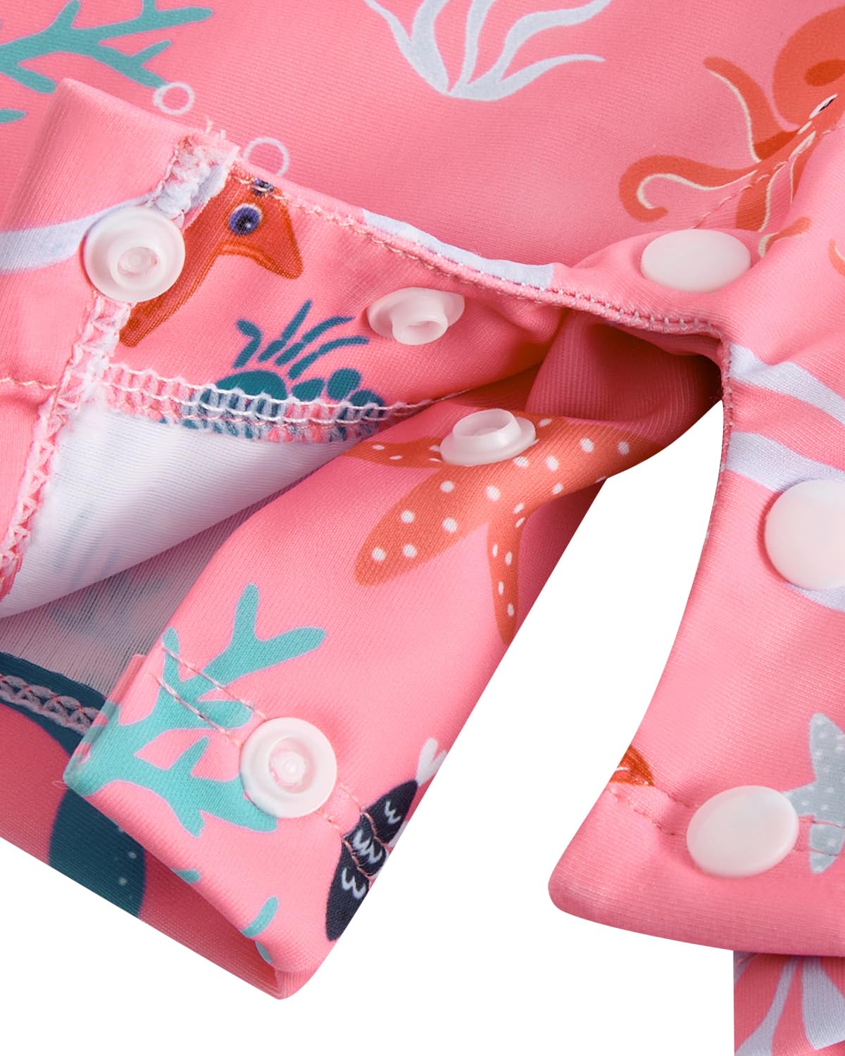WYTbaby Traje de baño Baby Uv Ropa protectora con botones de una pieza de manga larga UV Traje de baño para niños pequeños 3 meses - 3 años