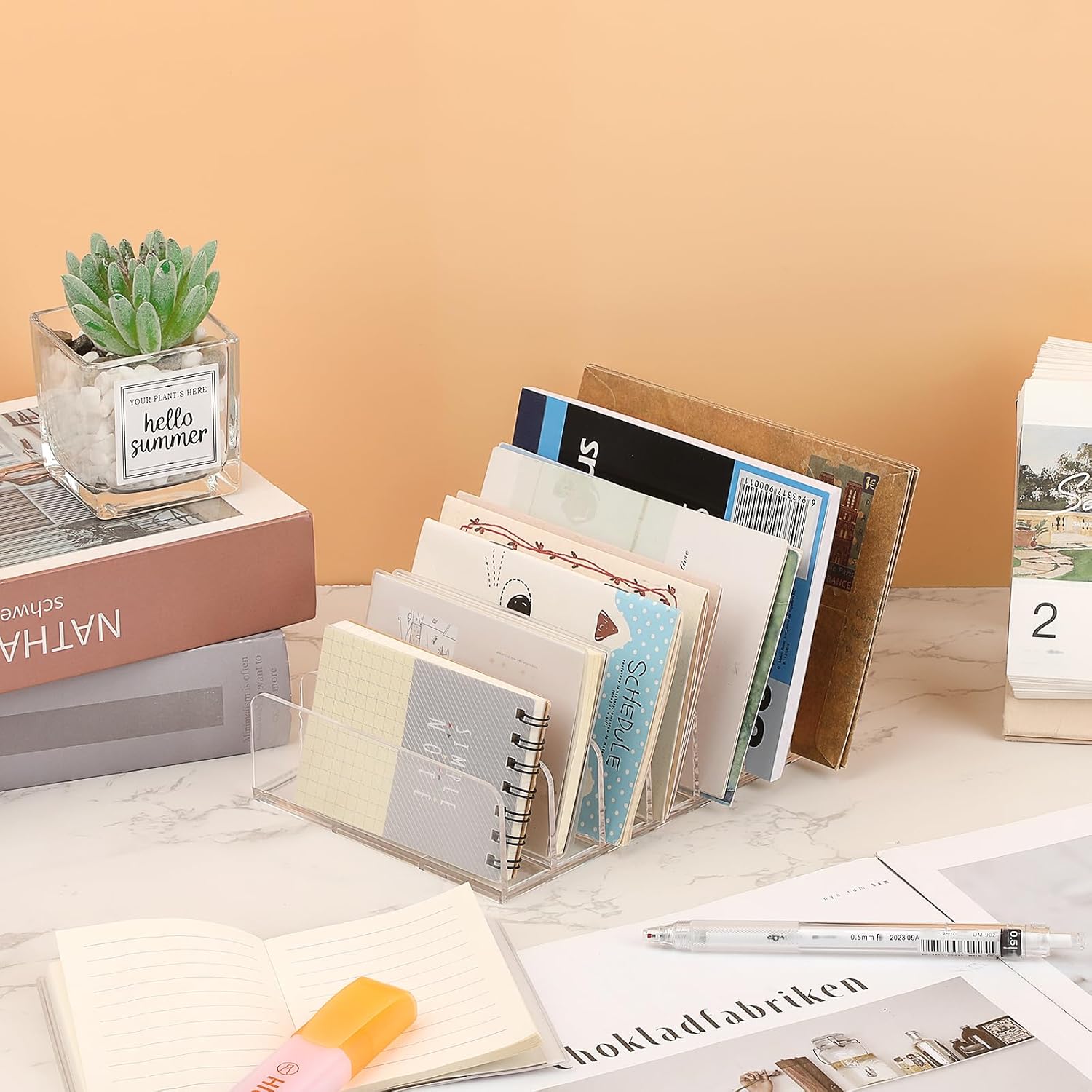 Hipiwe 2Pcs Money Organizer Cash Tray, 7-Slot Mail Envelope Holder for Desk image 3