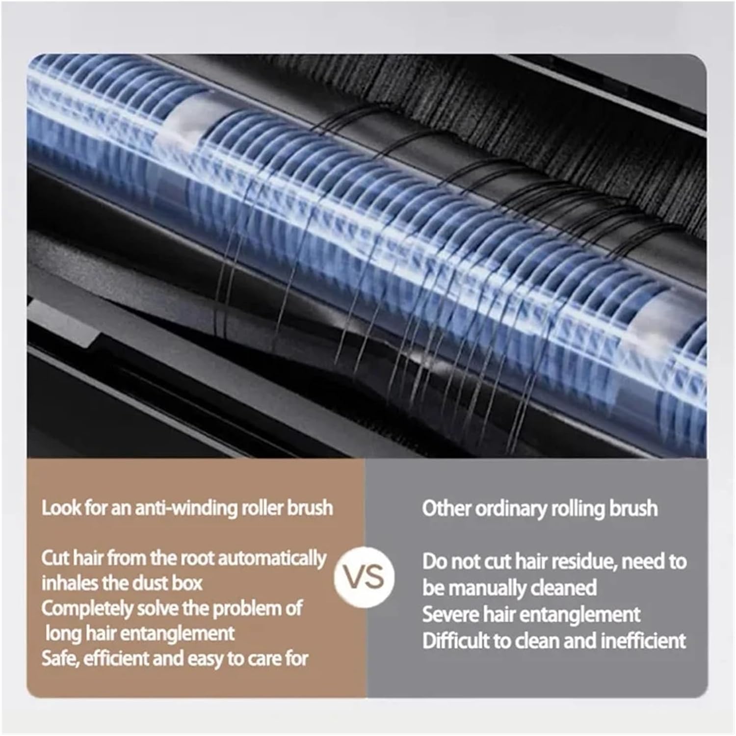 Cutting Hair Anti-Tangle Roller Brush Accessories, Compatible for dreame L10s Ultra L20 Ultra LX10 X20 Pro X30 X30 Pro L30 Ultra Vacuum Cleaner