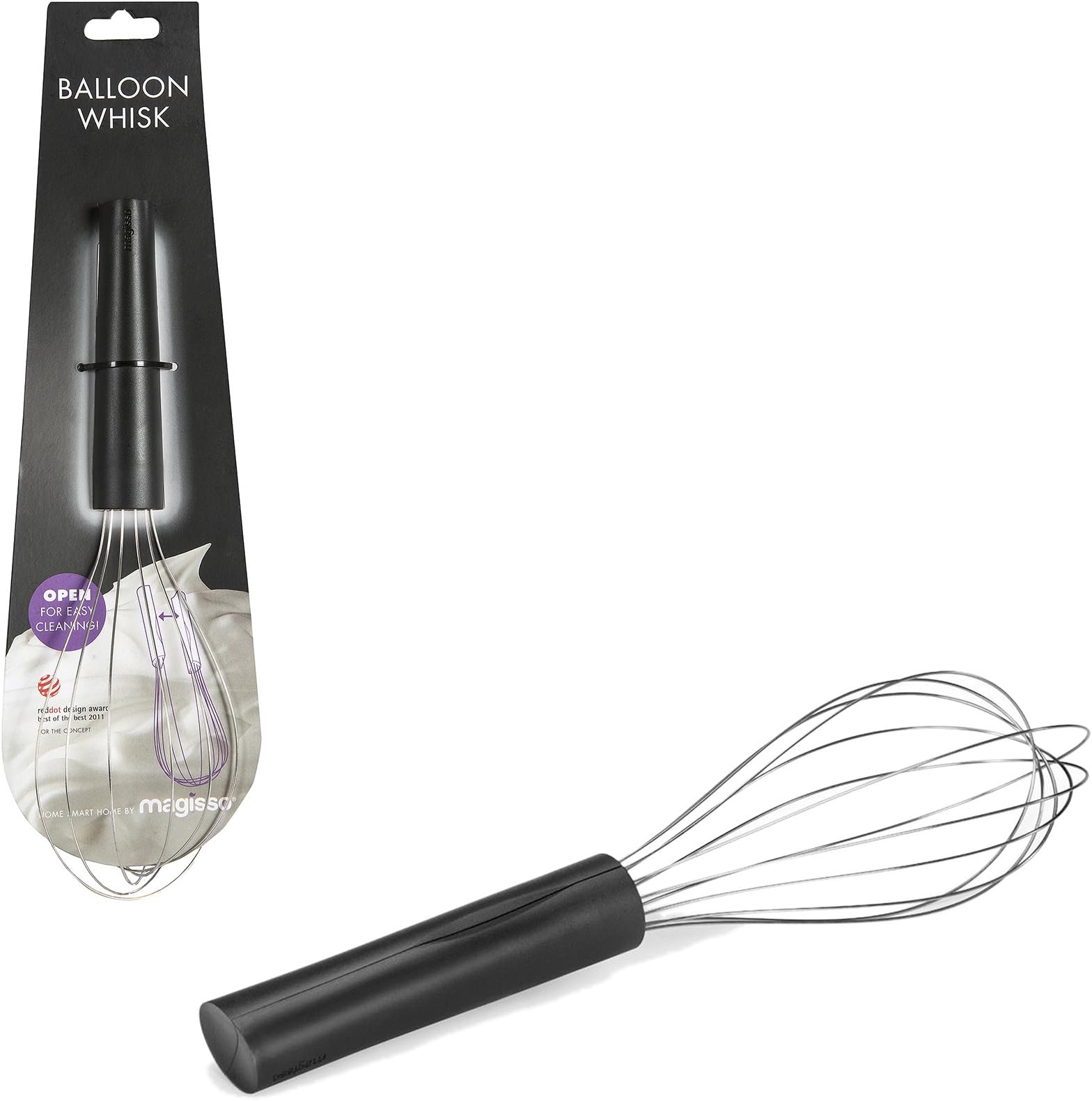 Magisso Rührbesen – Ergonomischer Schneebesen aus Edelstahl mit innovativem Design, ideal für Teig, Saucen und Cremes