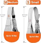 TOMKAS Small Dog Sling Carrier - Suitable for Puppies (Grey, S - Zip Pocket & Adjust Strap)