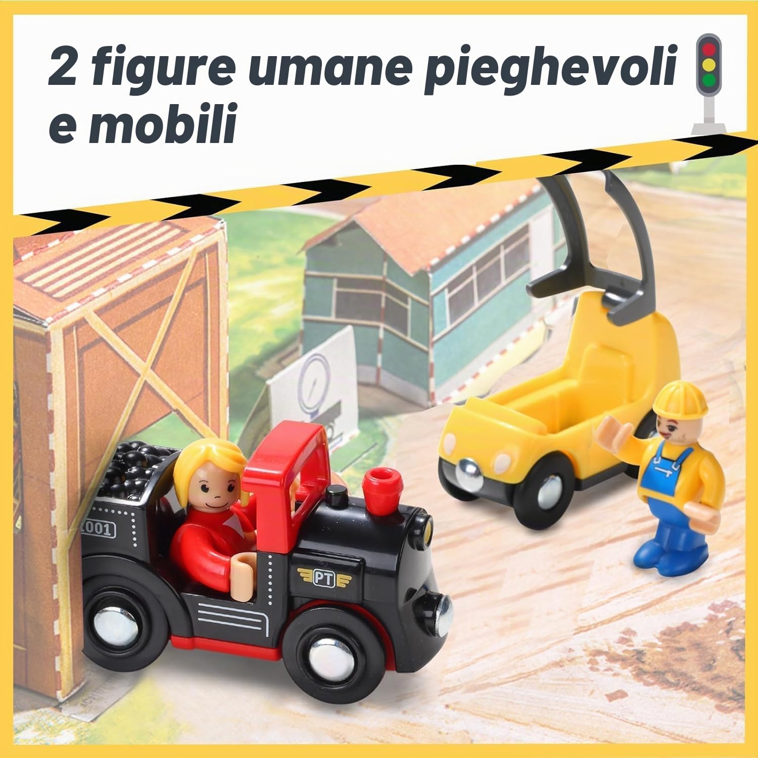 Giant Bean Kit 12 Pz Treno Legno Magnetico Bambino Elettrico | Struttura Magnetica Pista Ragazzi Ragazze 3 4 5 Anni Gioco