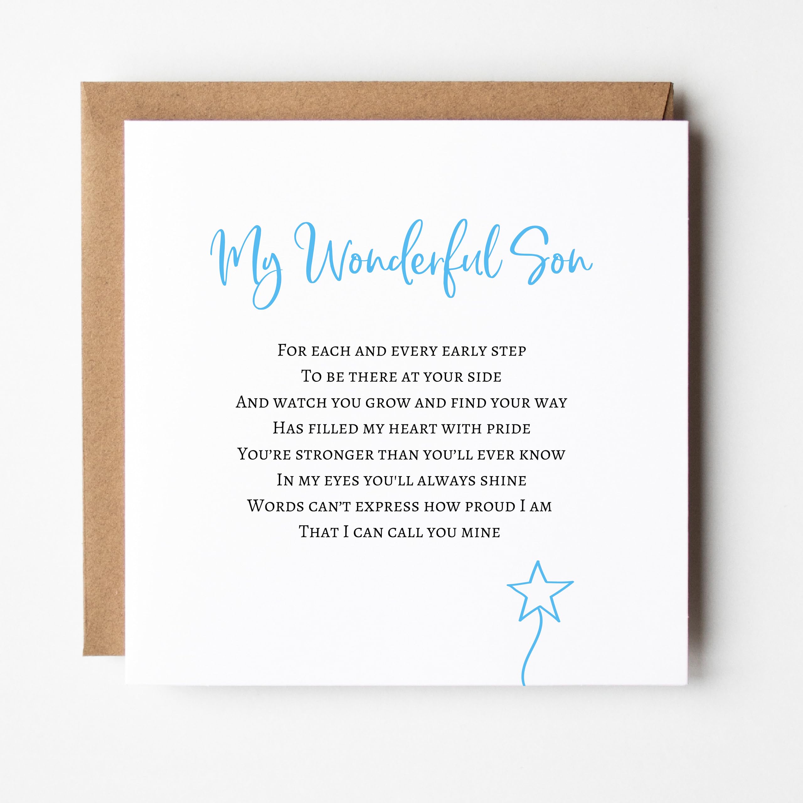 Maxter and Boo Wonderful Son Card - Sentimental Card for my Son – Son Wedding Cards - Graduation Card for son – Proud of you 15 x 15cm