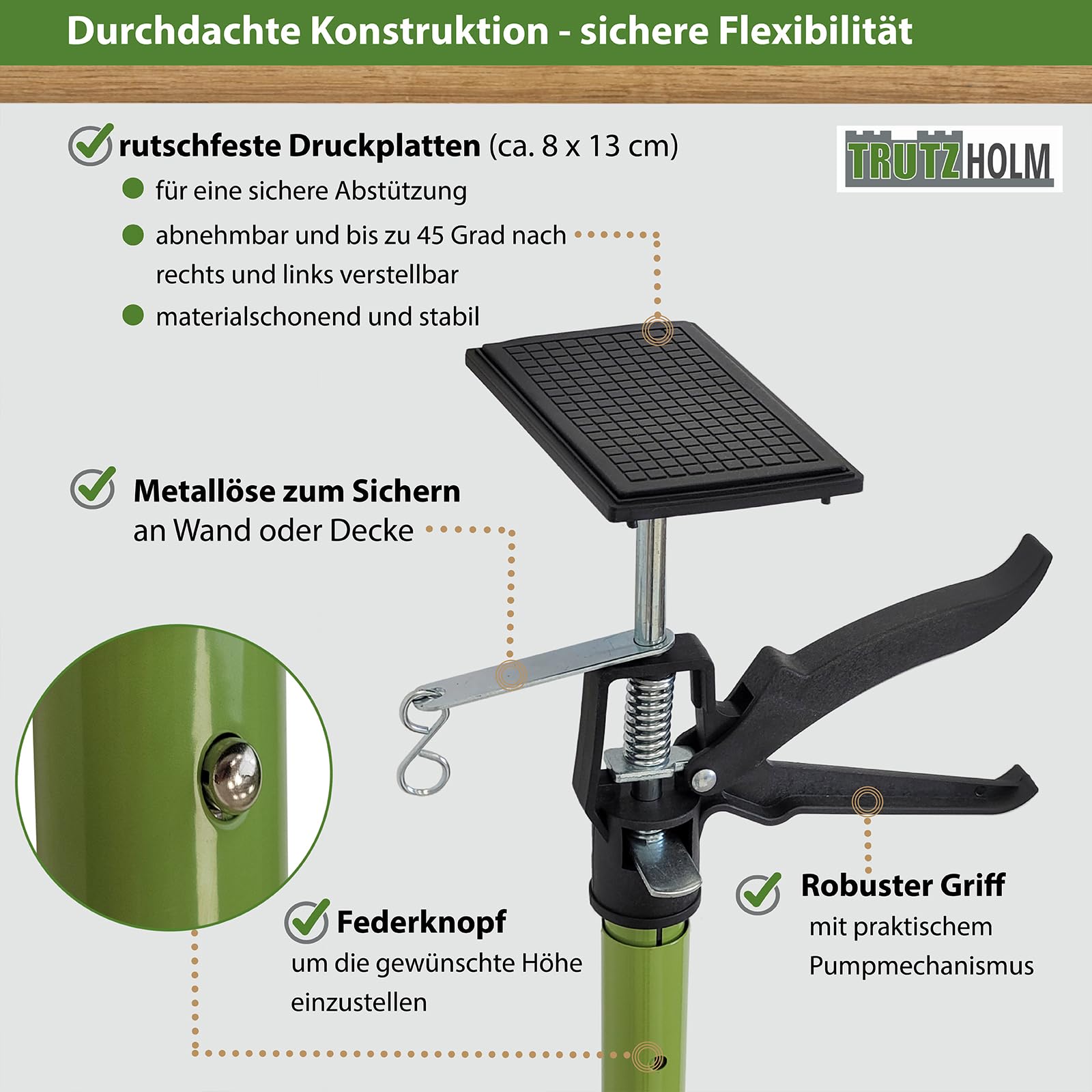 5x Profi Einhandstütze Montagestütze Deckenstütze Teleskopstütze bis 290cm