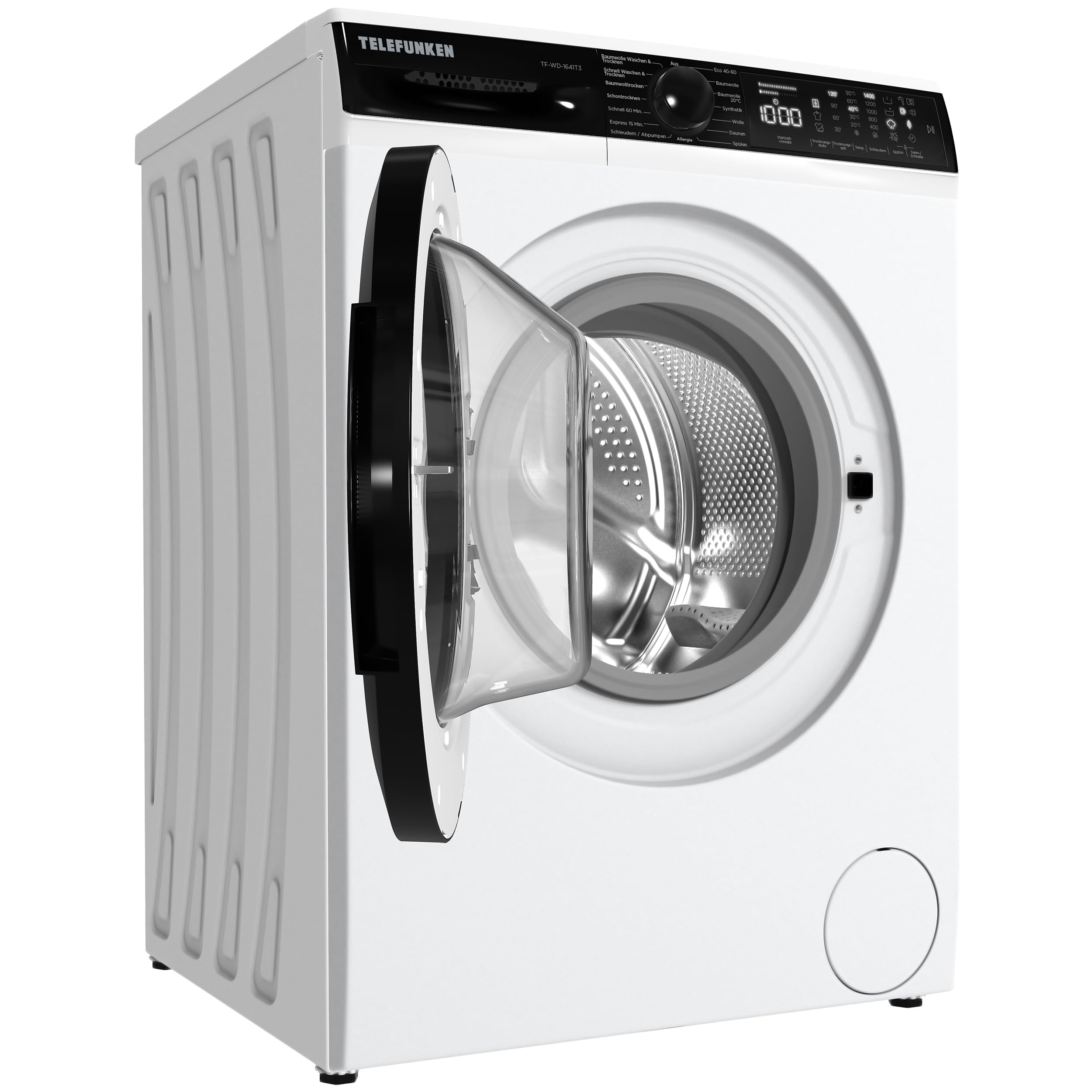 Telefunken Waschtrockner 9 kg Waschen 6 kg Trocknen 1400 U/Min Frontlader Inverter Motor AquaStop Dampffunktion Weiß
