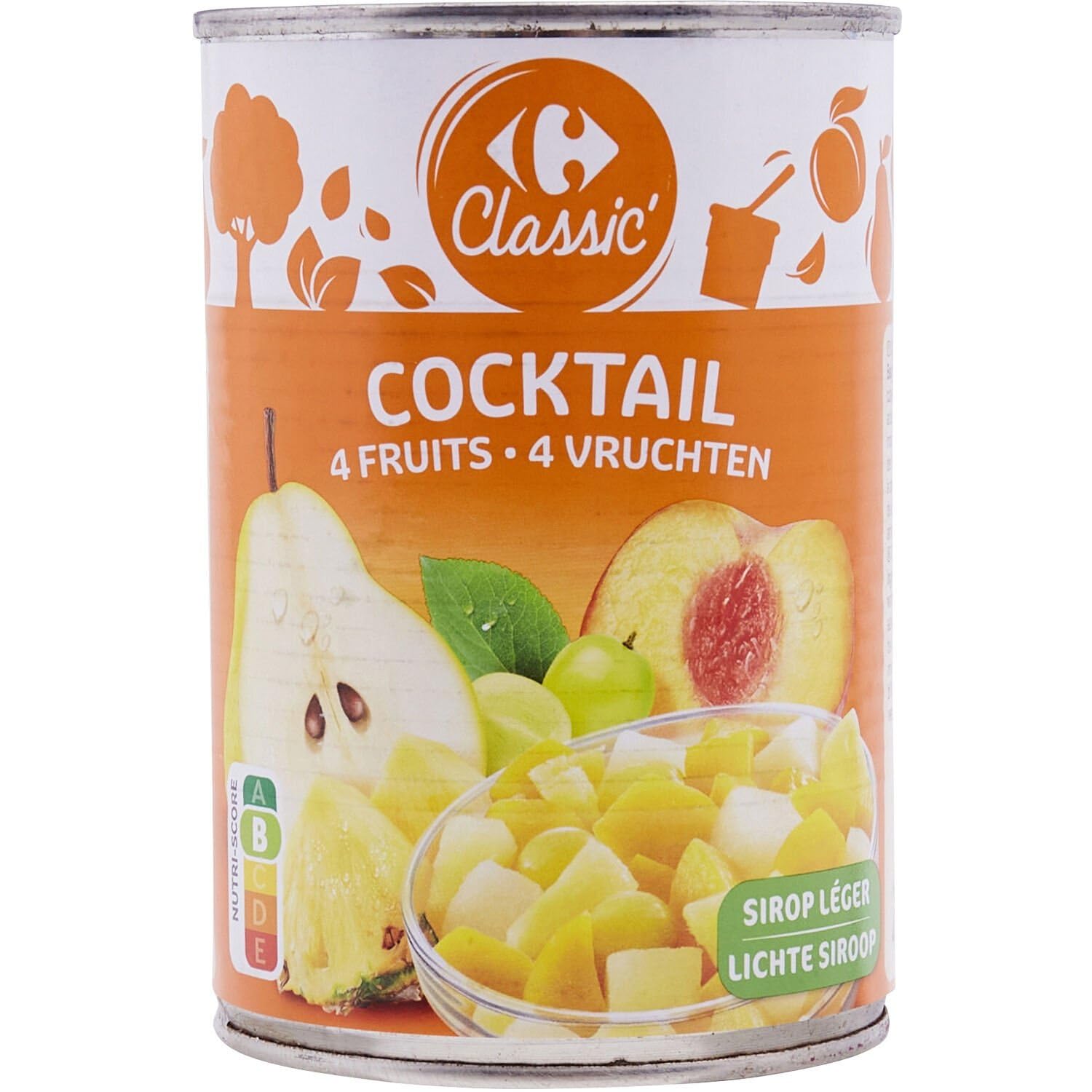 CARREFOUR CLASSIC – Fruits au Sirop Doux, Mélange Fruité Rafraîchissant pour Vos Desserts (250g) - Le Lot De 4
