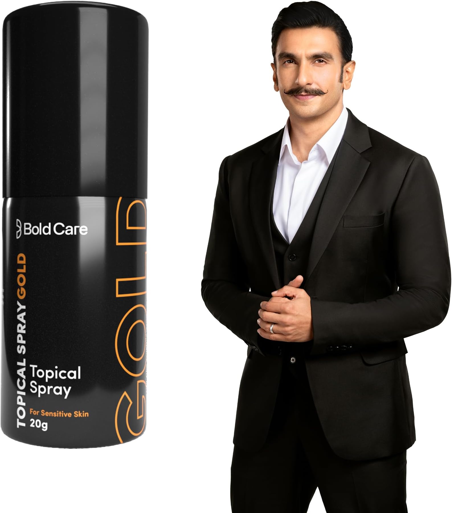 Bold Care EXTEND™ Gold Spray for Men - Designed for Sensitive Skin - Easy to Use & Effective - Alcohol Free - 20g - Pack of (1)
