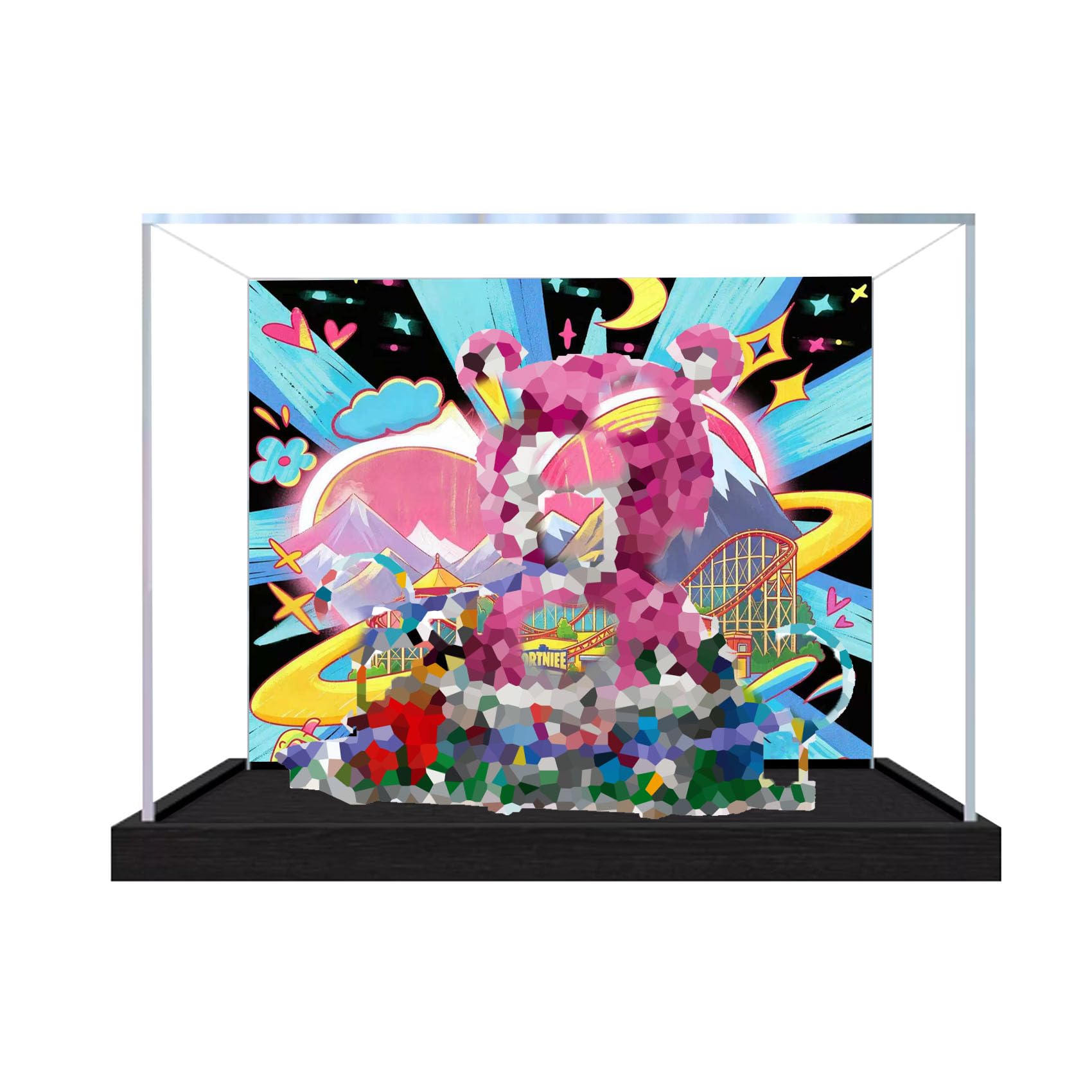 Dustproof acrylic Display Case for Le-go 77082 Model (display box only) (StyleA Background 3mm)