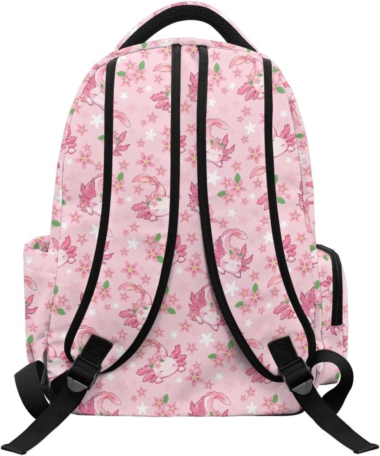 INSTANTARTS Axolotl 17" Kids Backpack for Boys Girls Large Capacity Kids Elementary Primary Middle School Bags for Childs Multi-Pocket Book Bags Lightweight Padded Straps Back to School