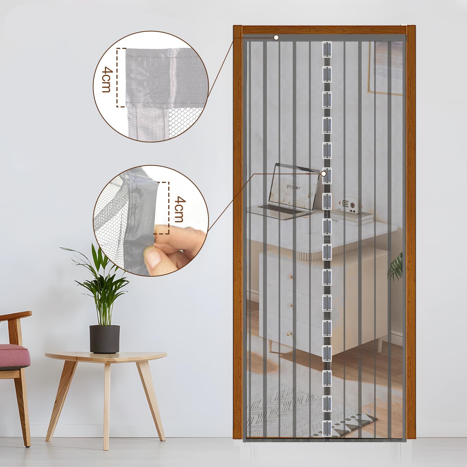 Sekey Magnetic Fly Screen Balcony Door, No Drilling, Door Curtain, Fly Protection, Sliding Door - Image 3