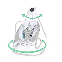Vista 6 de Ingenuity 2-in-1 SimpleComfort Lightweight Compact 6-Speed Multi-Direction Baby Swing & Rocker, Vibrations & Nature Sounds, 0-9 Months 6-20 lbs