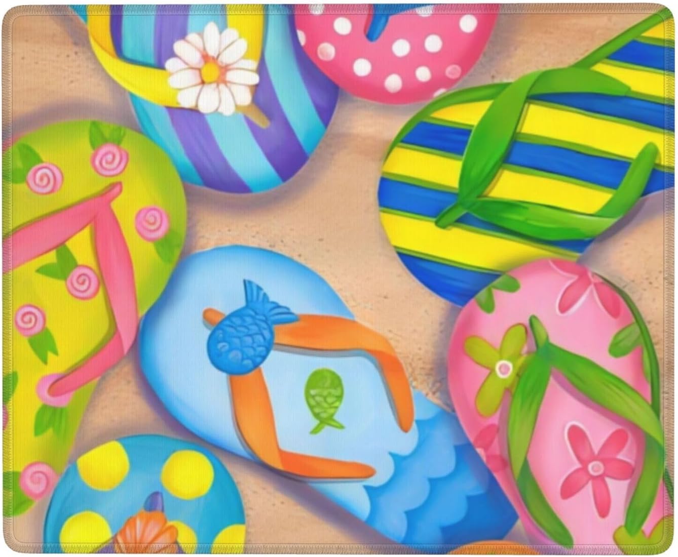 OPSREY Funny Flip Flops Slippers Art Sandals Printed Mouse Pad Washable